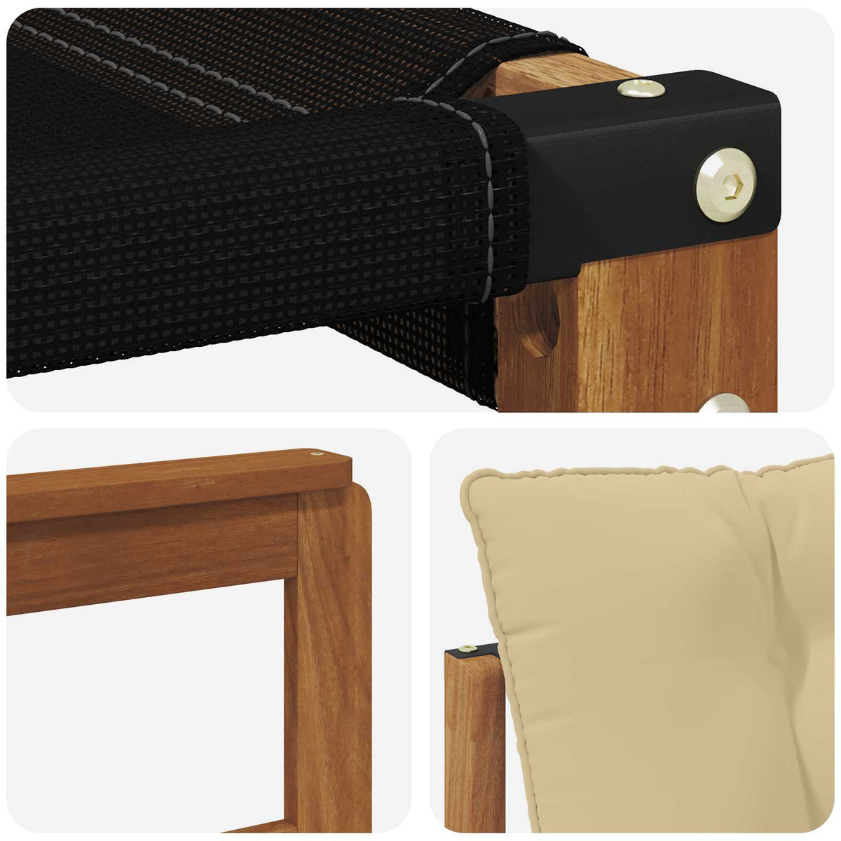 Set vanjskih sofa s jastukom 3 pcs Prirodna i bež