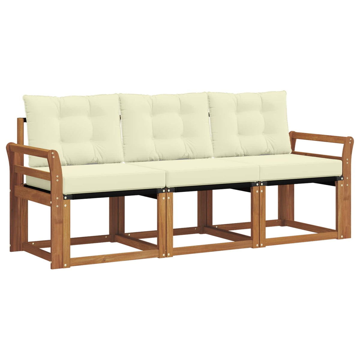 Set vanjskih sofa s jastukom 3 pcs Prirodna i krem
