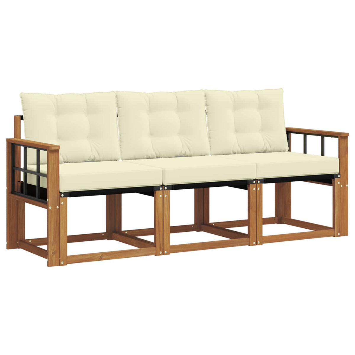 Set vanjskih sofa 3 kom. Prirodna i krem