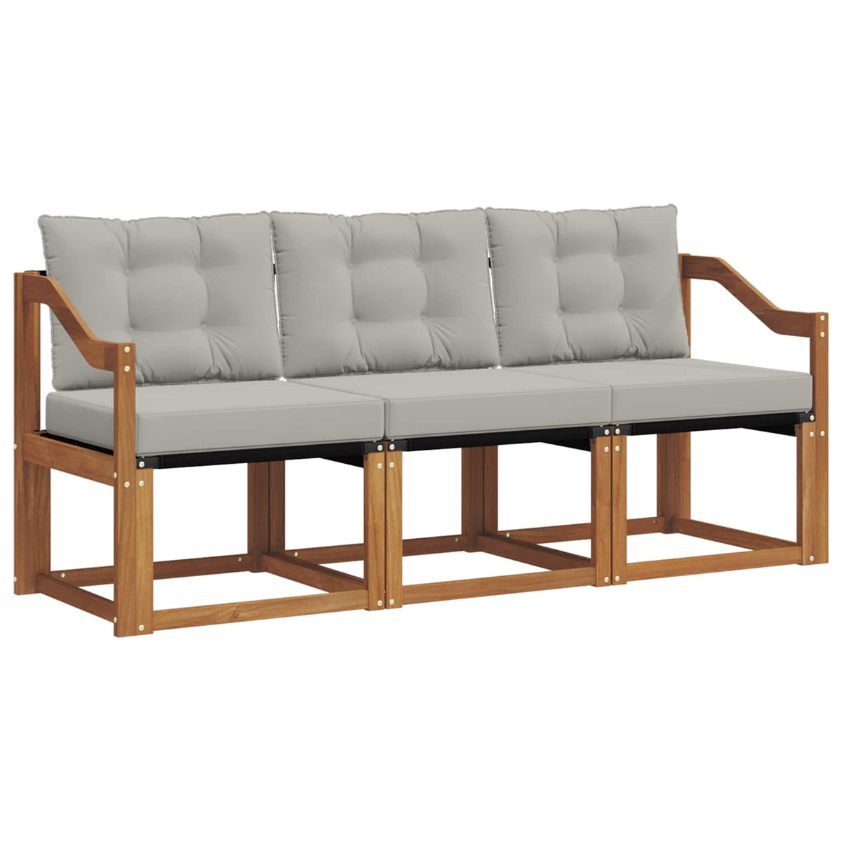 Set vanjskih sofa 3 kom. Prirodna i svijetlo siva