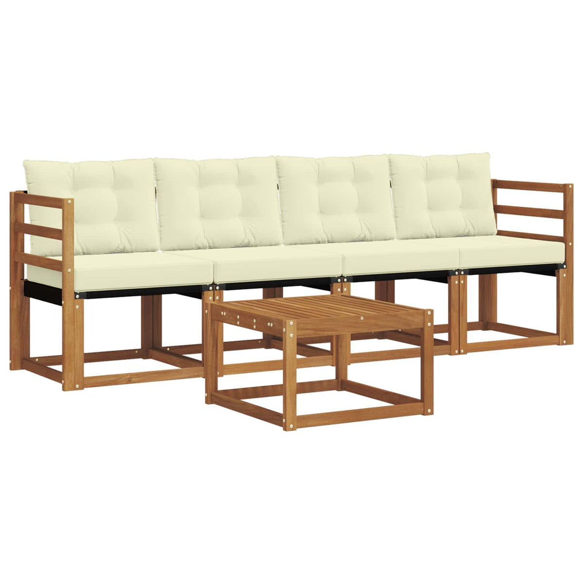 Set vanjskih sofa 5 kom. Prirodna i krem