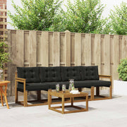 Set vanjskih sofa s jastukom 5 pcs Prirodna i crna