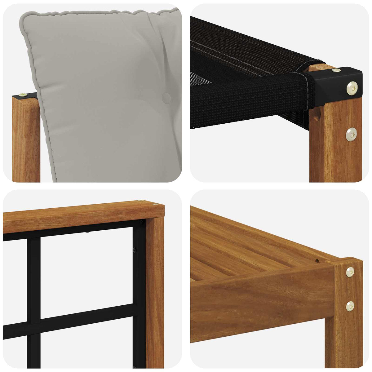 Set vanjskih sofa 5 kom. Prirodna i svijetlo siva
