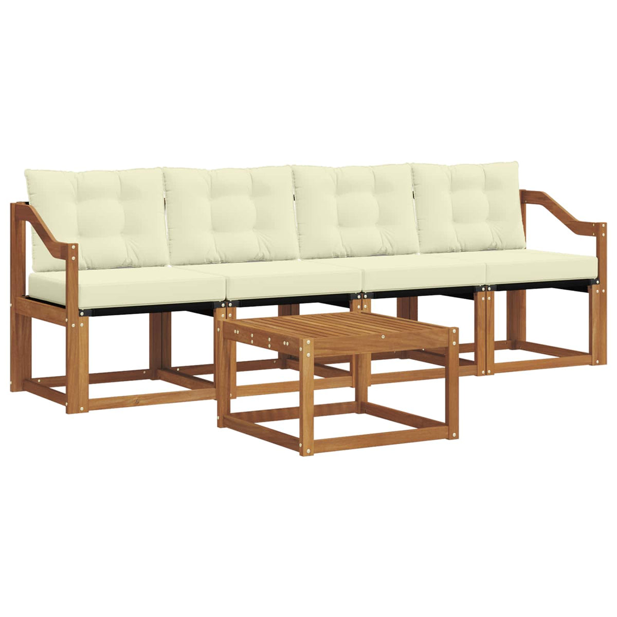 Set vanjskih sofa 5 kom. Prirodna i krem