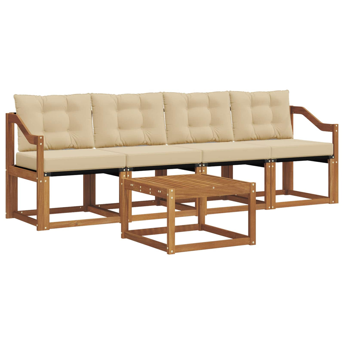 Set vanjskih sofa 5 kom. Prirodna i bež