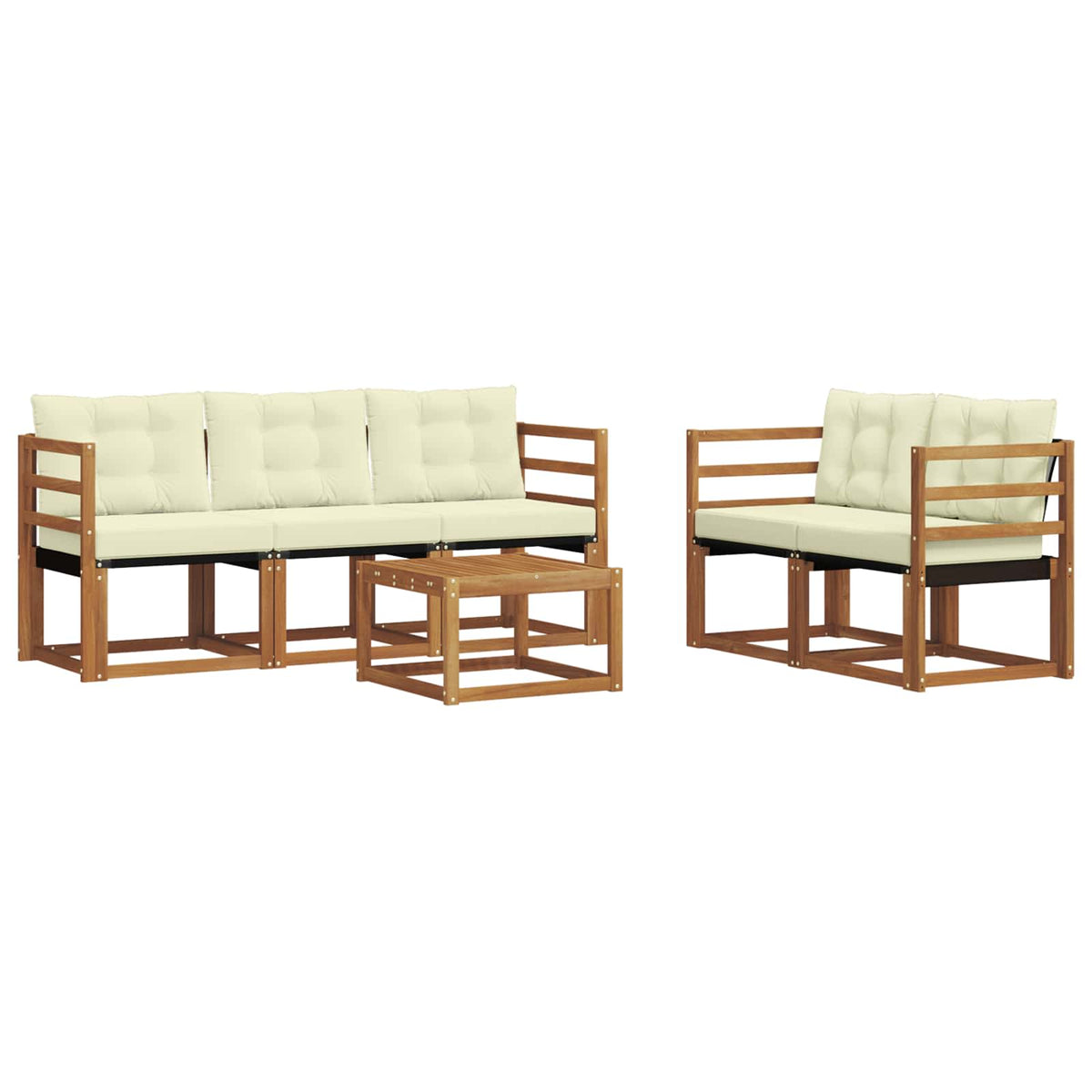Set vanjskih sofa 6 kom. Prirodna i krem