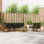 Set vanjskih sofa s jastukom 7 pcs Prirodna i crna