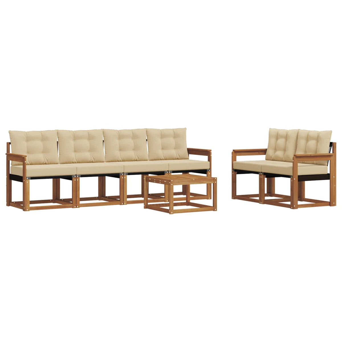 Set vanjskih sofa 7 kom. Prirodna i bež