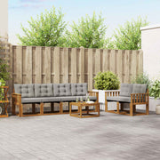 Set vanjskih sofa 7 kom. Prirodna i svijetlo siva