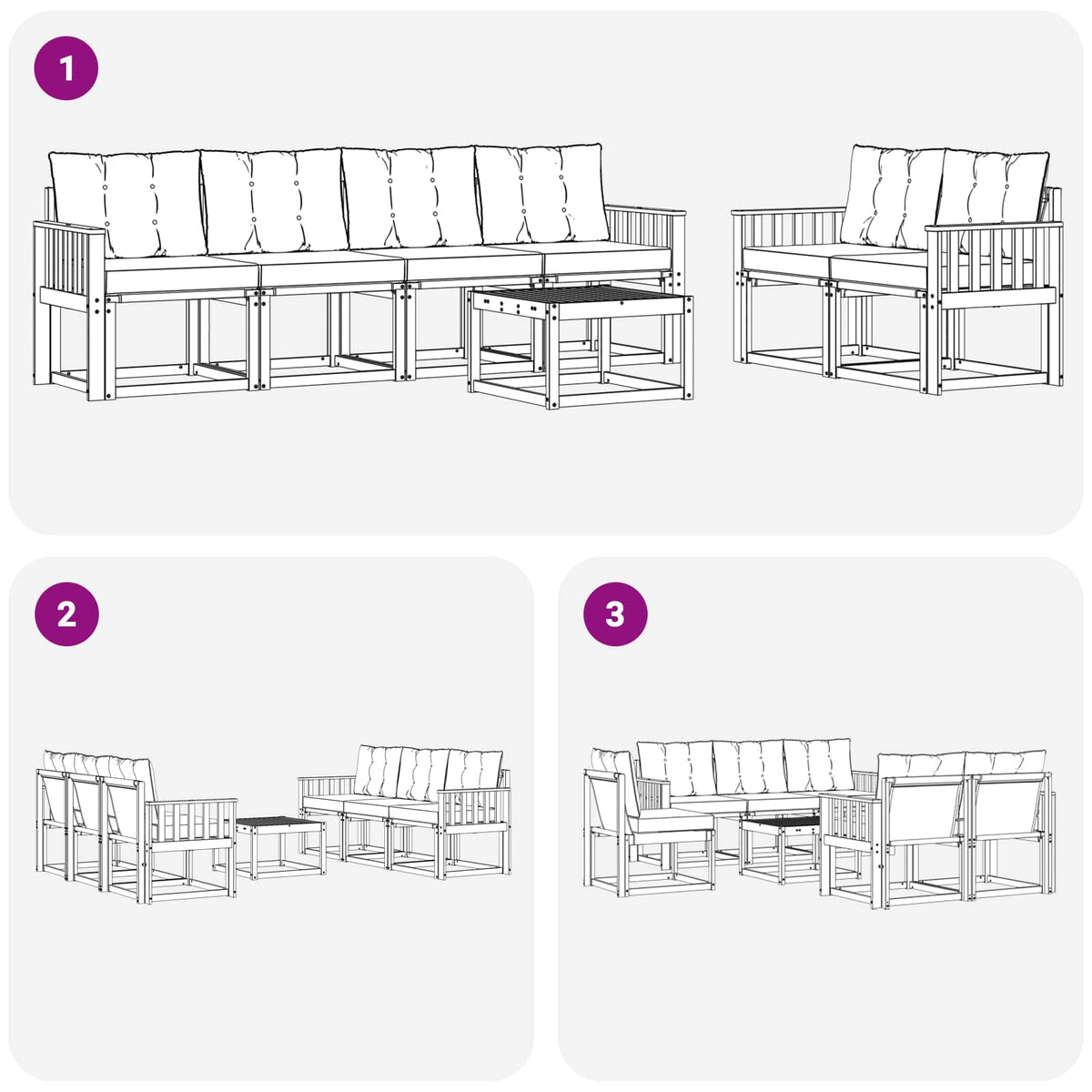 Set vanjskih sofa 7 kom. Prirodna i bež