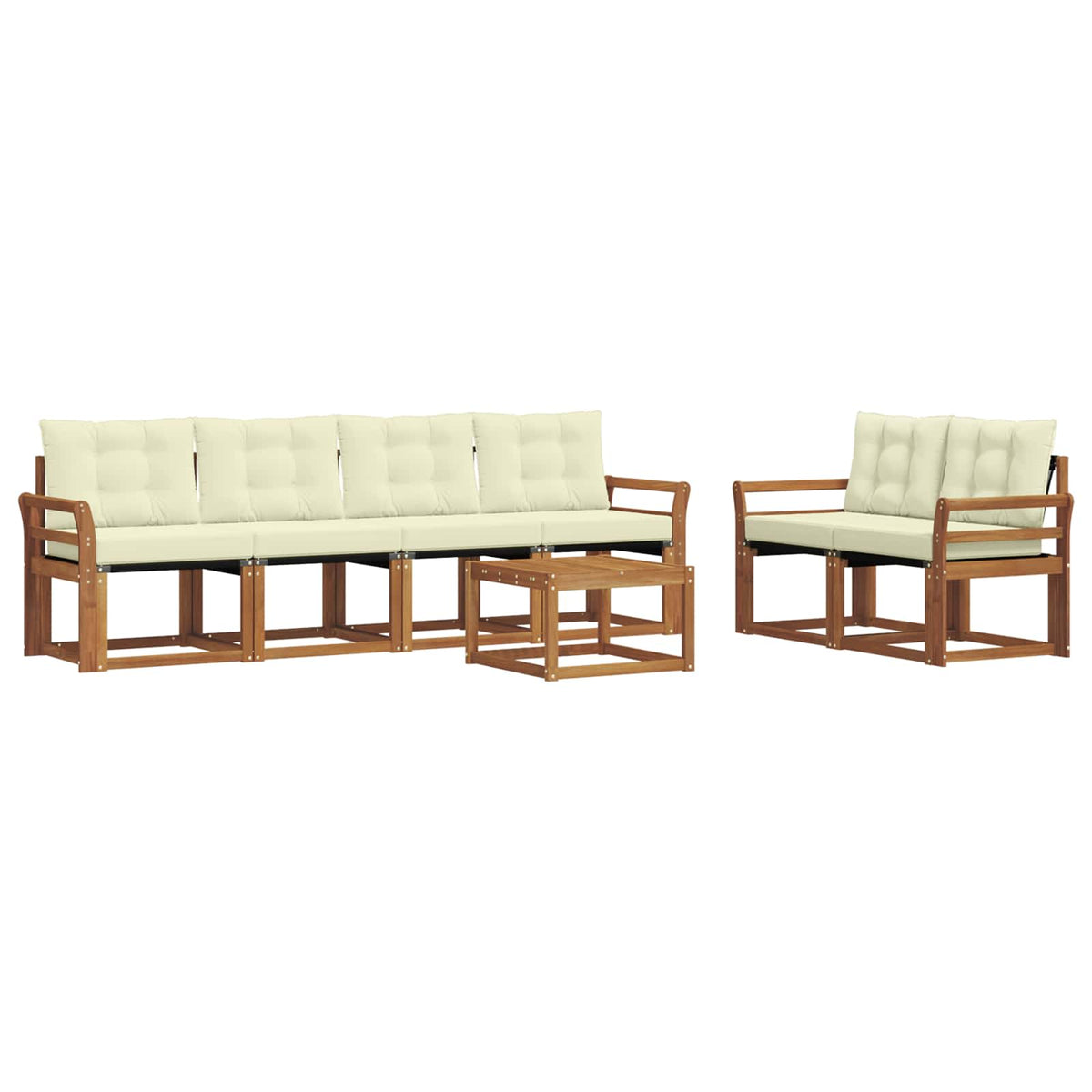 Set vanjskih sofa 7 kom. Prirodna i krem