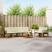 Set vanjskih sofa 7 kom. Prirodna i krem