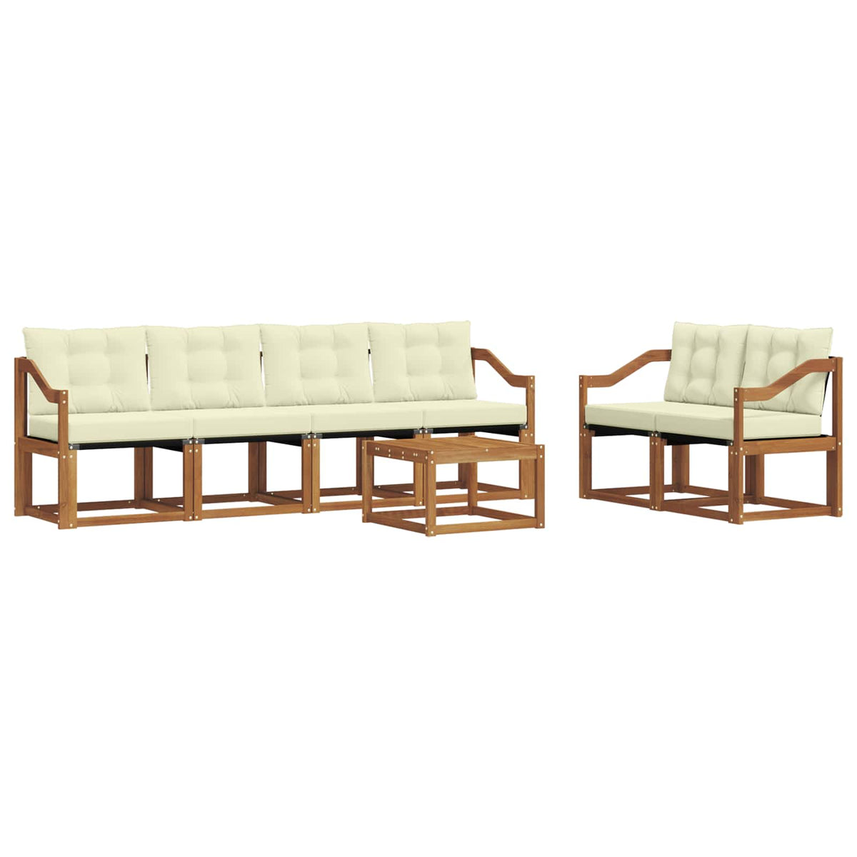 Set vanjskih sofa 7 kom. Prirodna i krem