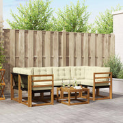 Set vanjskih sofa 7 kom. Prirodna i krem