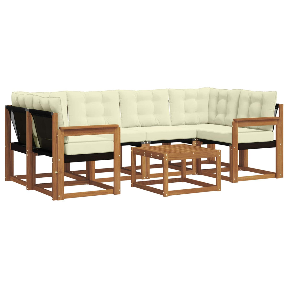 Set vanjskih sofa 7 kom. Prirodna i krem