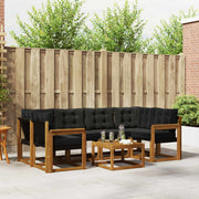 Set vanjskih sofa 7 kom. Prirodna i crna