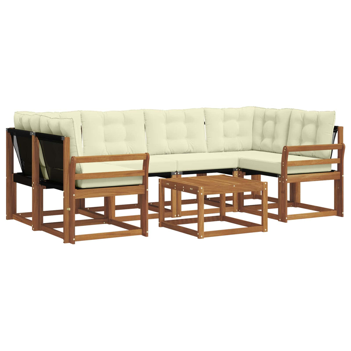 Set vanjskih sofa 7 kom. Prirodna i krem