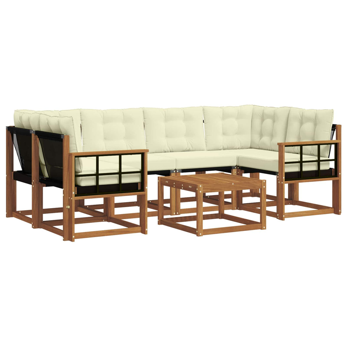 Set vanjskih sofa 7 kom. Prirodna i krem