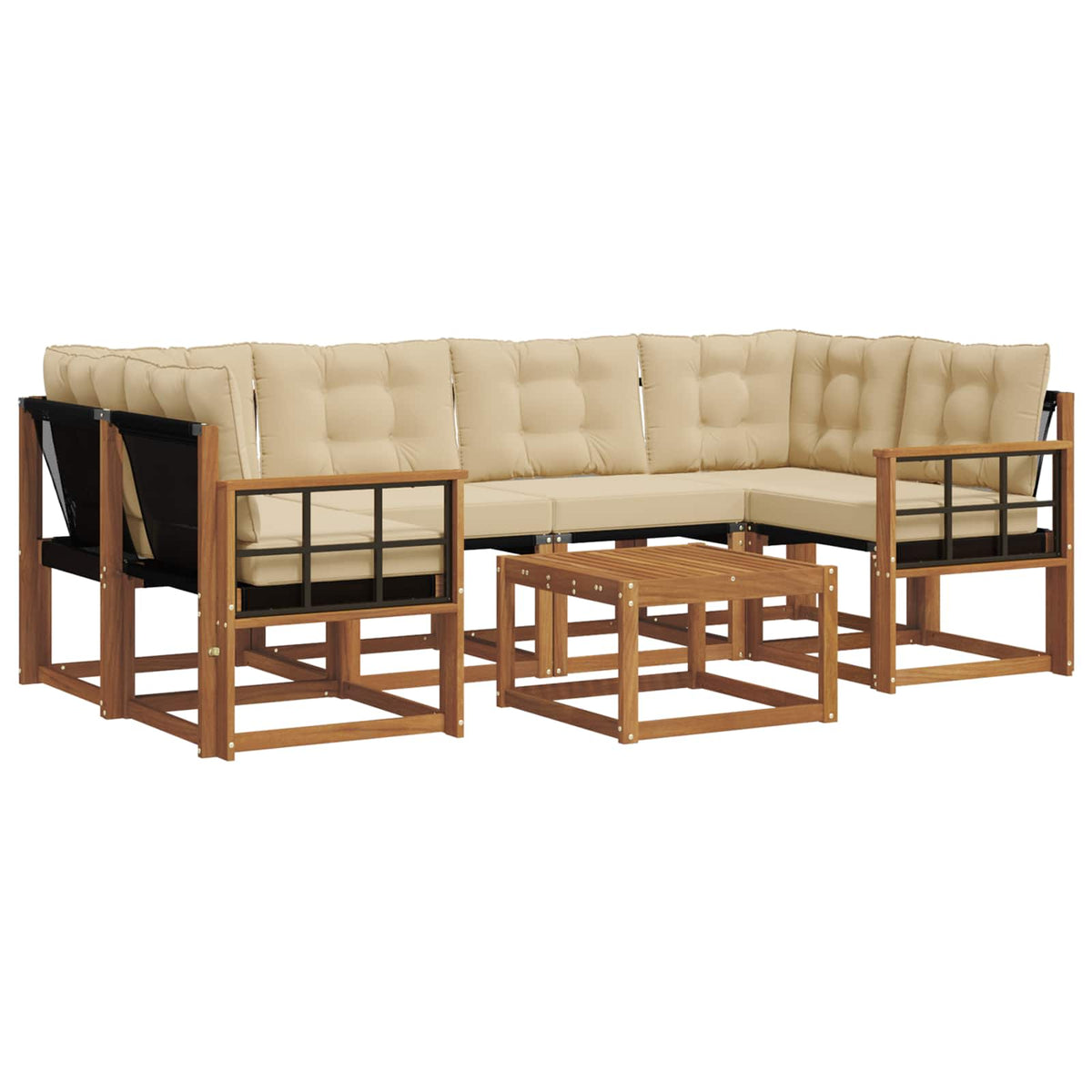 Set vanjskih sofa 7 kom. Prirodna i bež