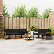 Set vanjskih sofa s jastukom 8 pcs Prirodna i crna