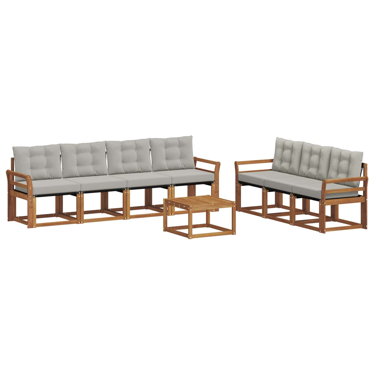 Set vanjskih sofa 8 kom. Prirodna i svijetlo siva