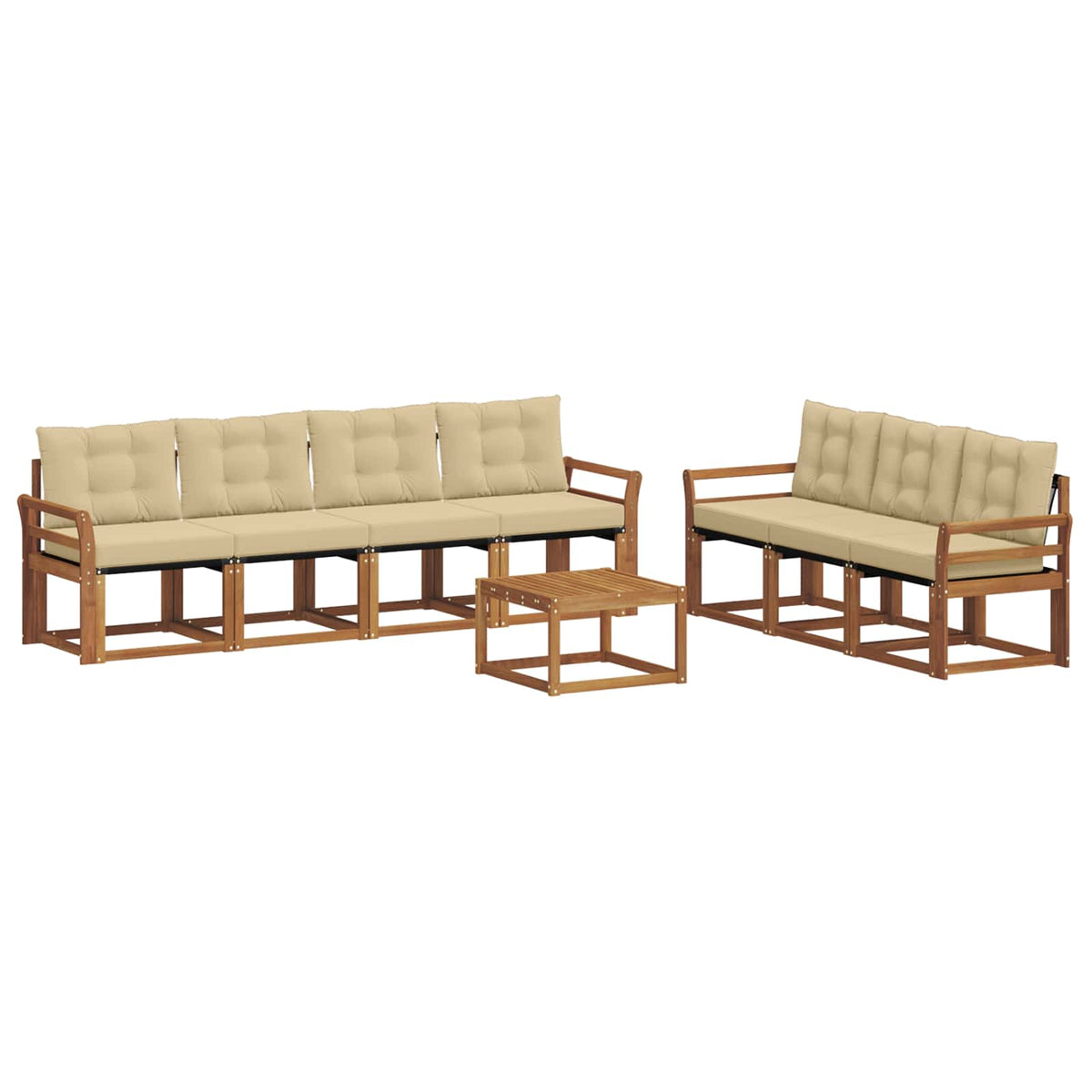 Set vanjskih sofa 8 kom. Prirodna i bež