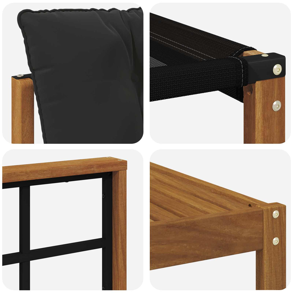 Set vanjskih sofa 8 kom. Prirodna i crna