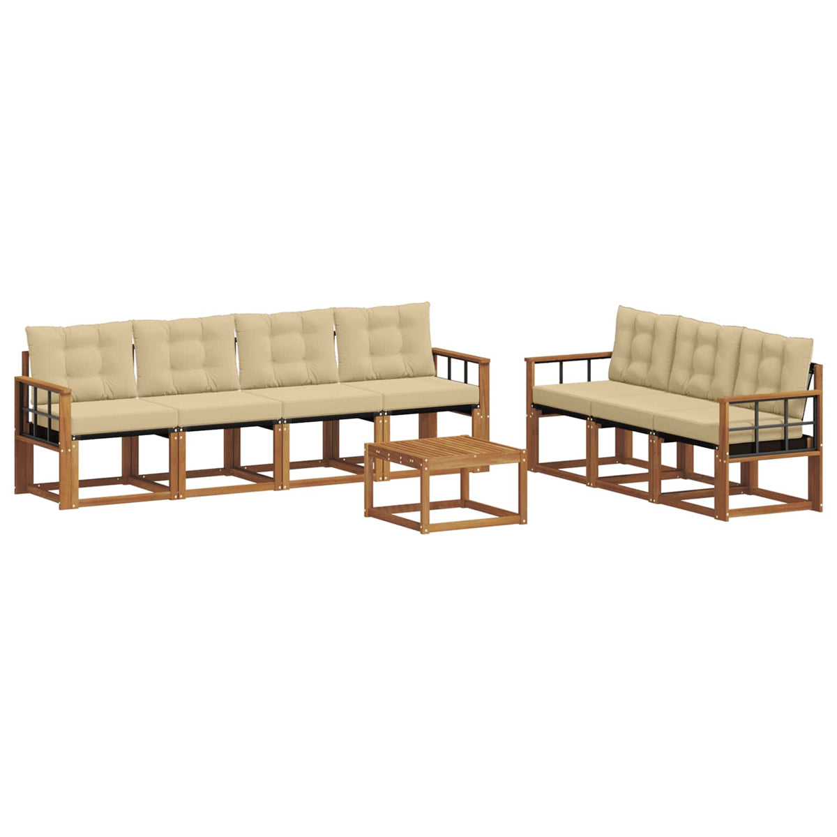 Set vanjskih sofa 8 kom. Prirodna i bež