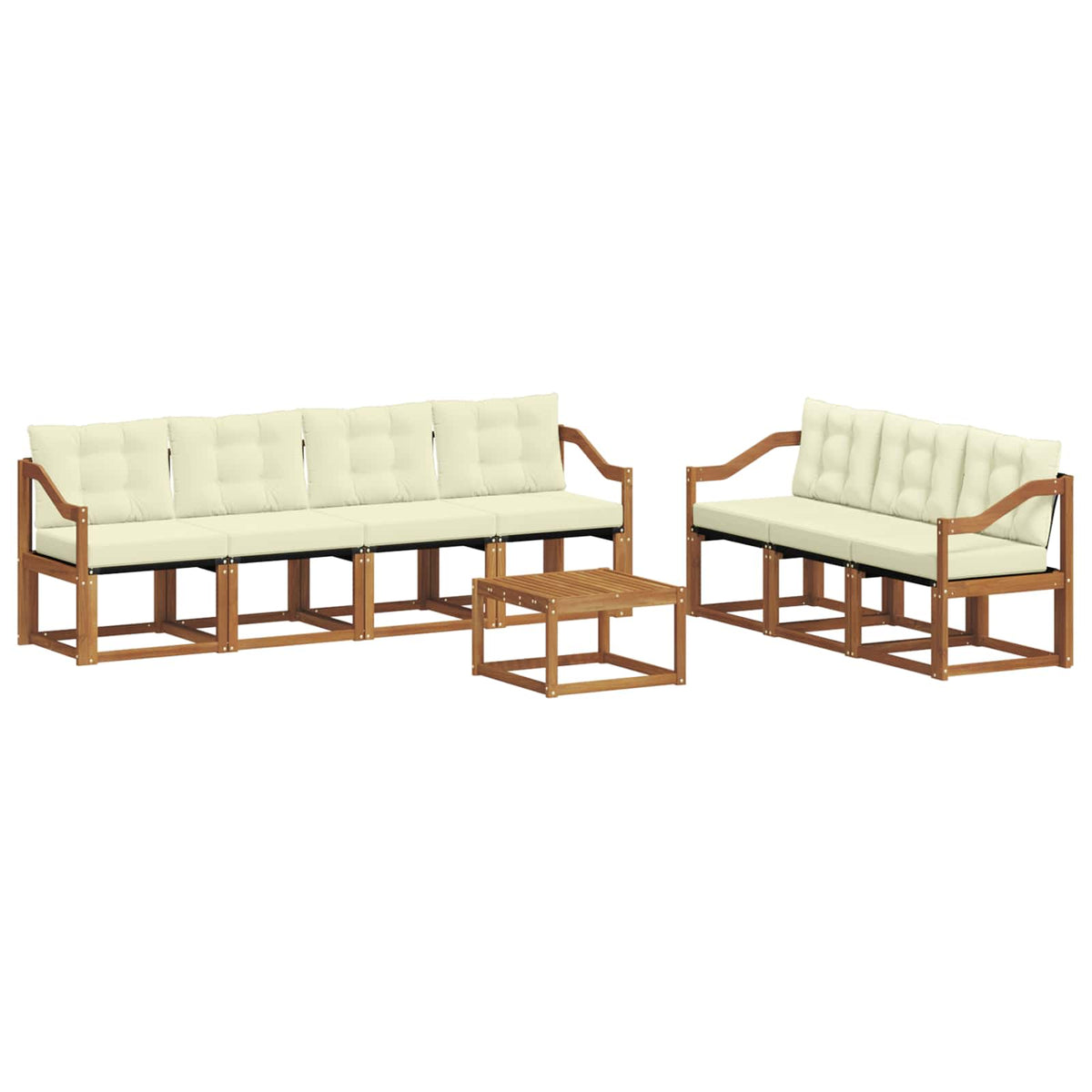 Set vanjskih sofa 8 kom. Prirodna i krem