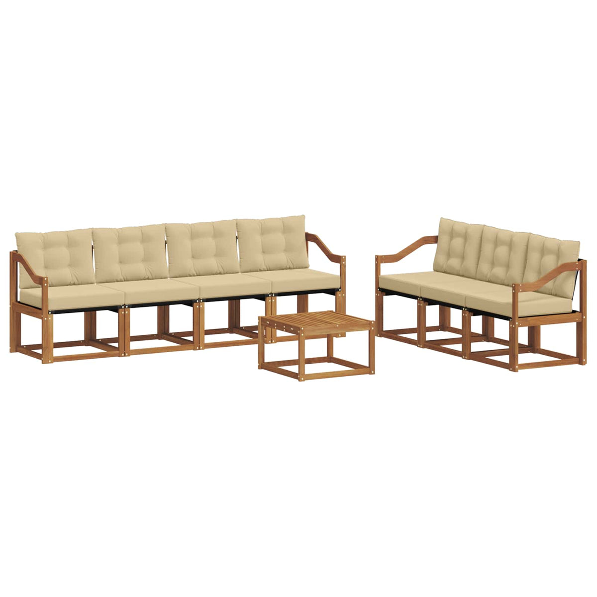 Set vanjskih sofa 8 kom. Prirodna i bež