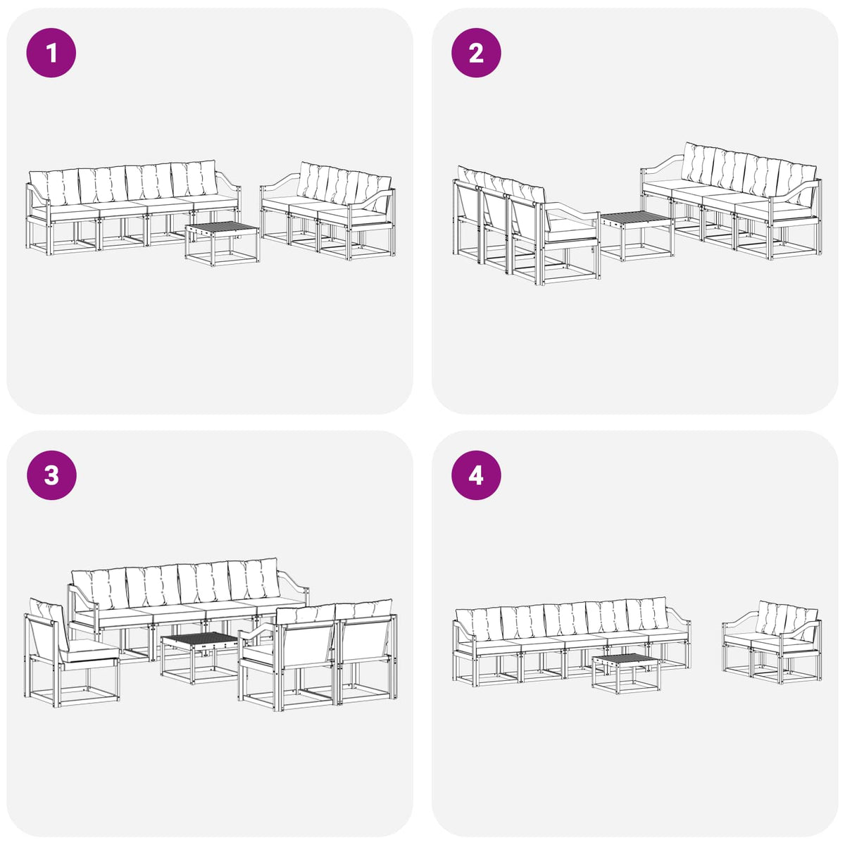 Set vanjskih sofa 8 kom. Prirodna i bež