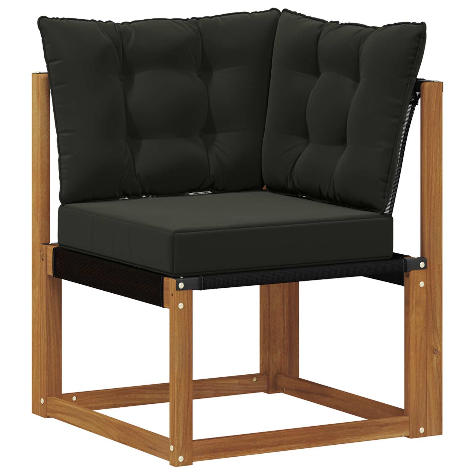 Set vanjskih sofa s jastukom 8 pcs Prirodna i crna
