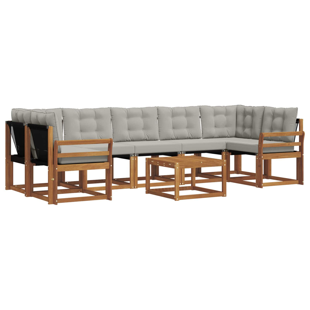 Set vanjskih sofa 8 kom. Prirodna i svijetlo siva