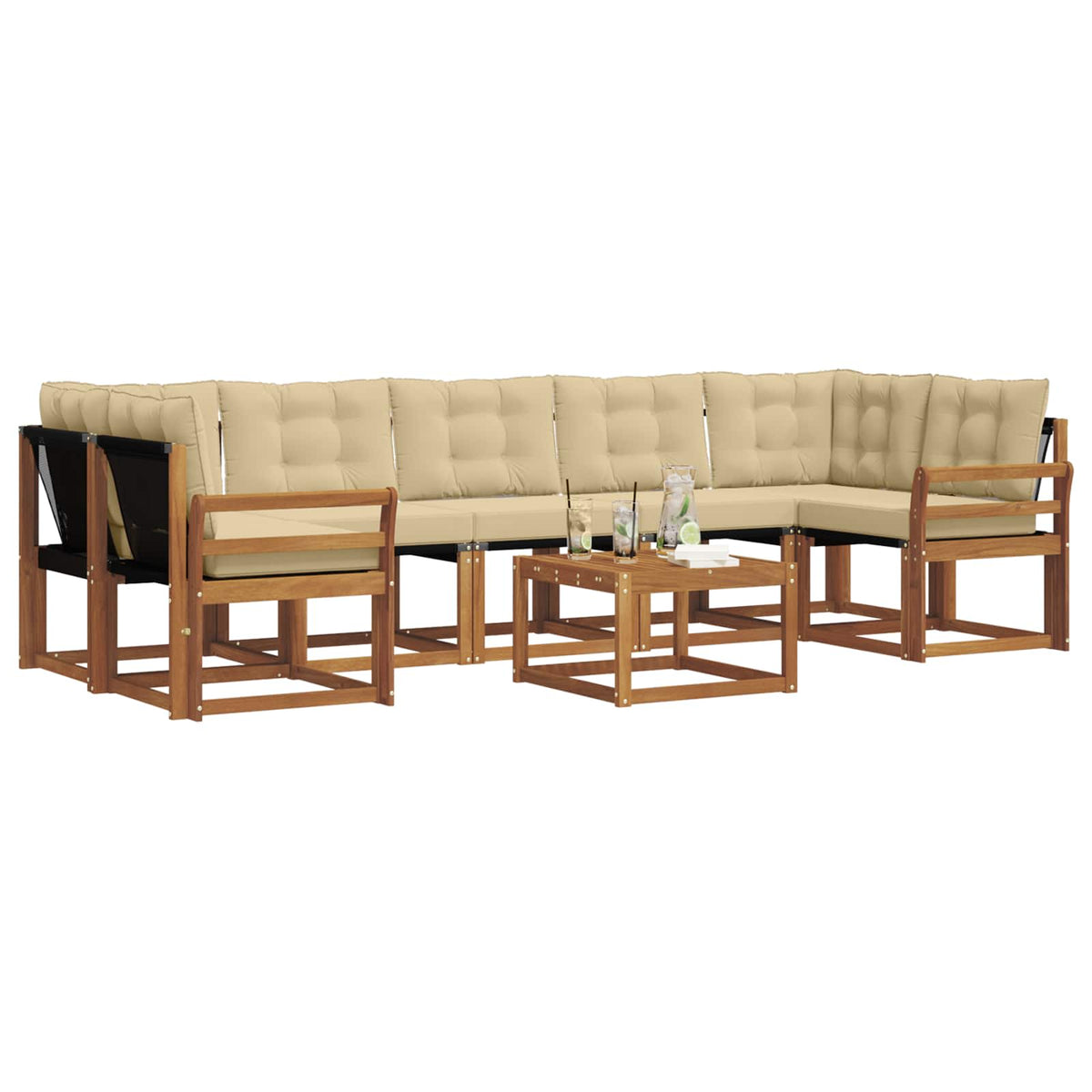 Set vanjskih sofa 8 kom. Prirodna i bež