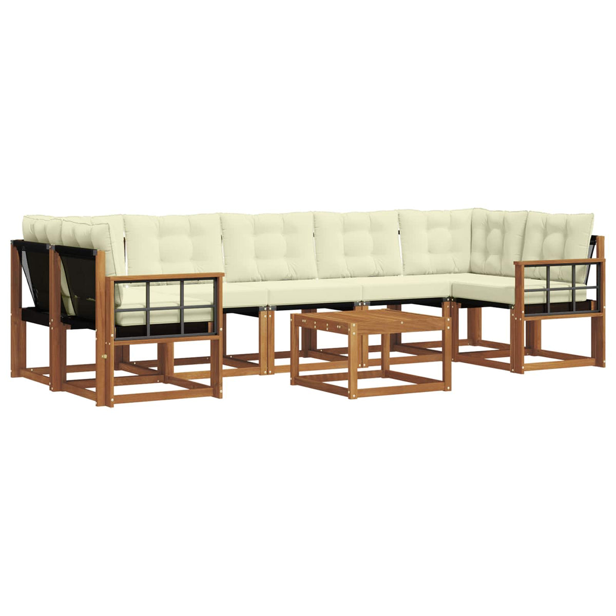Set vanjskih sofa 8 kom. Prirodna i krem