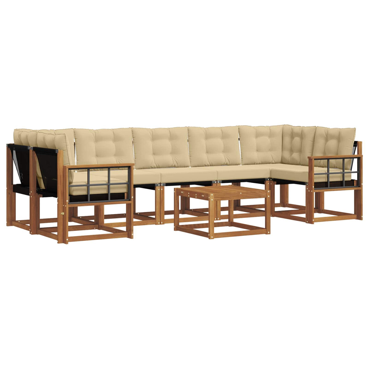 Set vanjskih sofa 8 kom. Prirodna i bež
