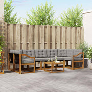 Set vanjskih sofa 8 kom. Prirodna i svijetlo siva