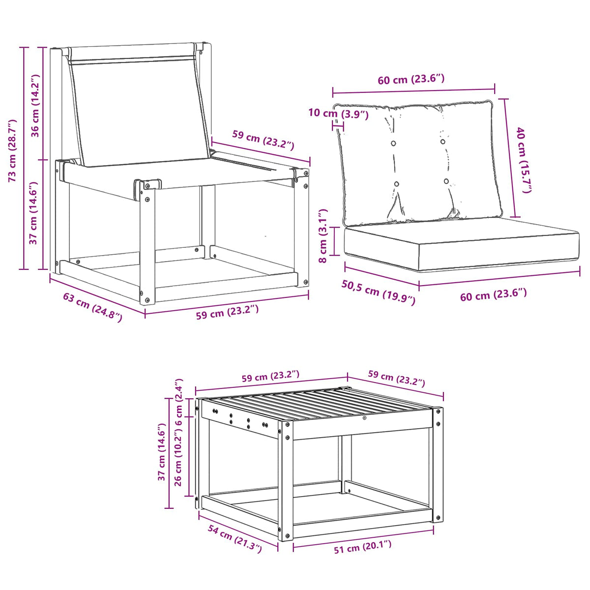 Set vanjskih sofa 9 kom. Prirodna i krem