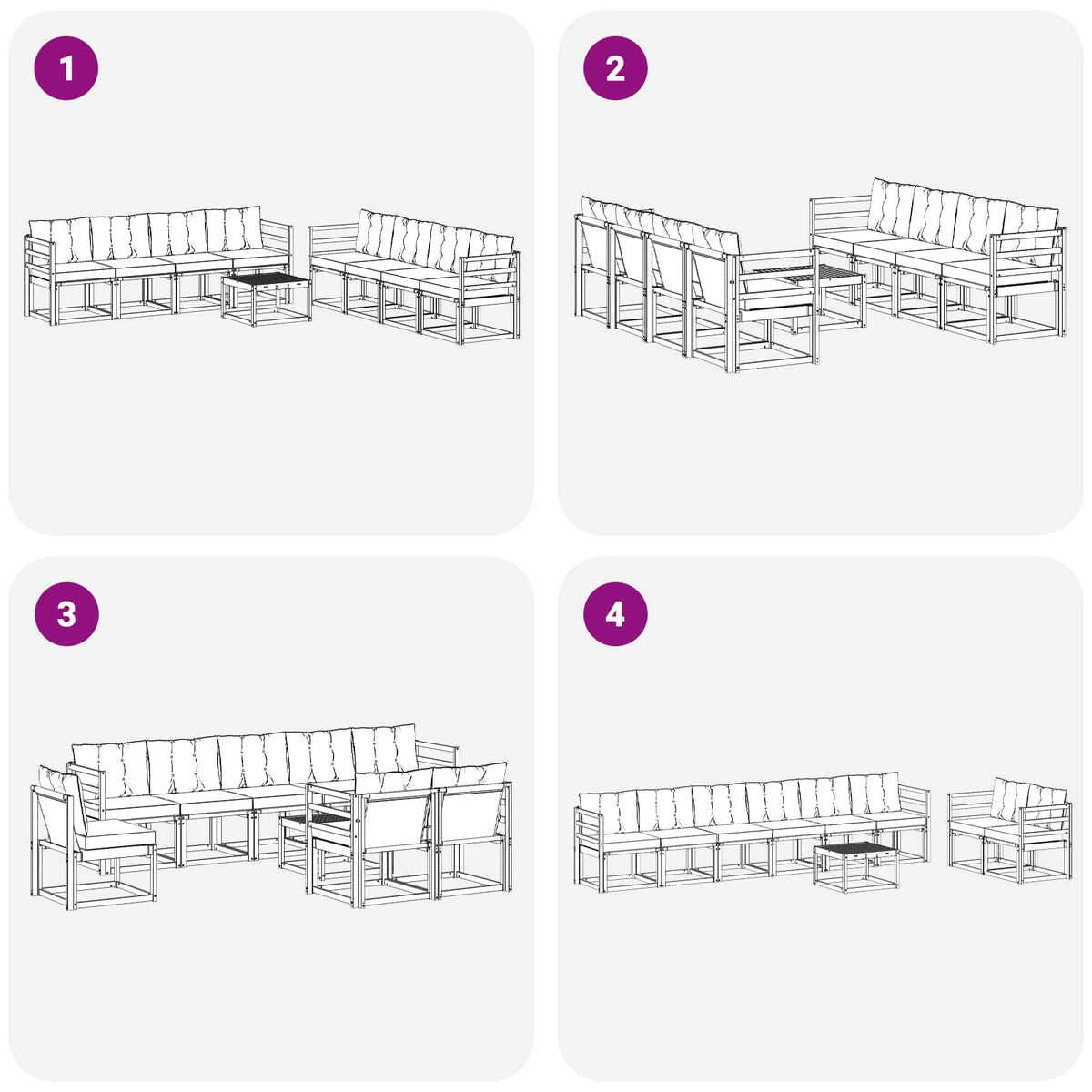 Set vanjskih sofa 9 kom. Prirodna i krem