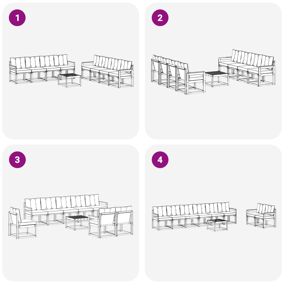 Set vanjskih sofa 9 kom. Prirodna i bež