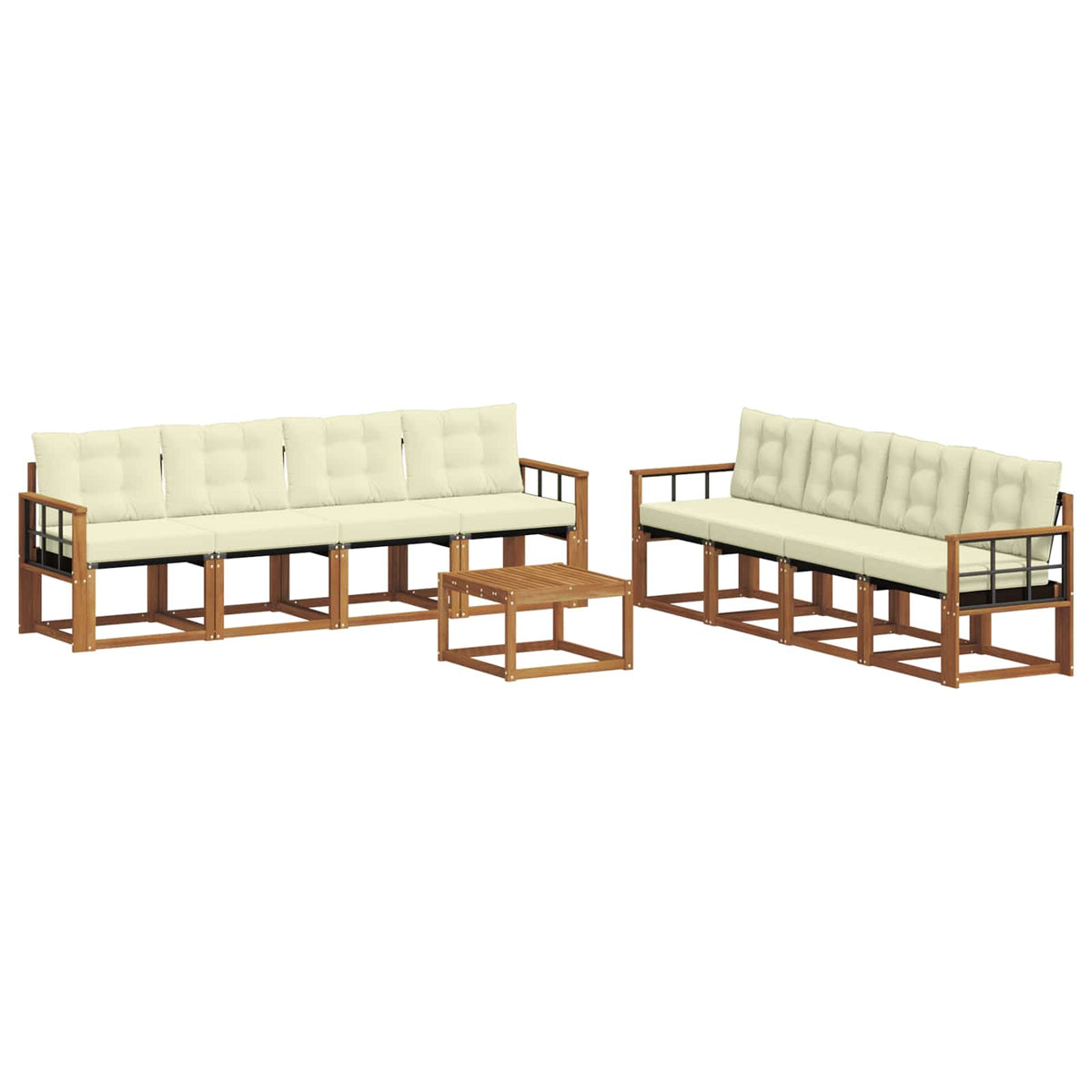 Set vanjskih sofa 9 kom. Prirodna i krem