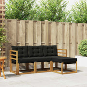 Set vanjskih sofa s jastukom 4 pcs Prirodna i crna