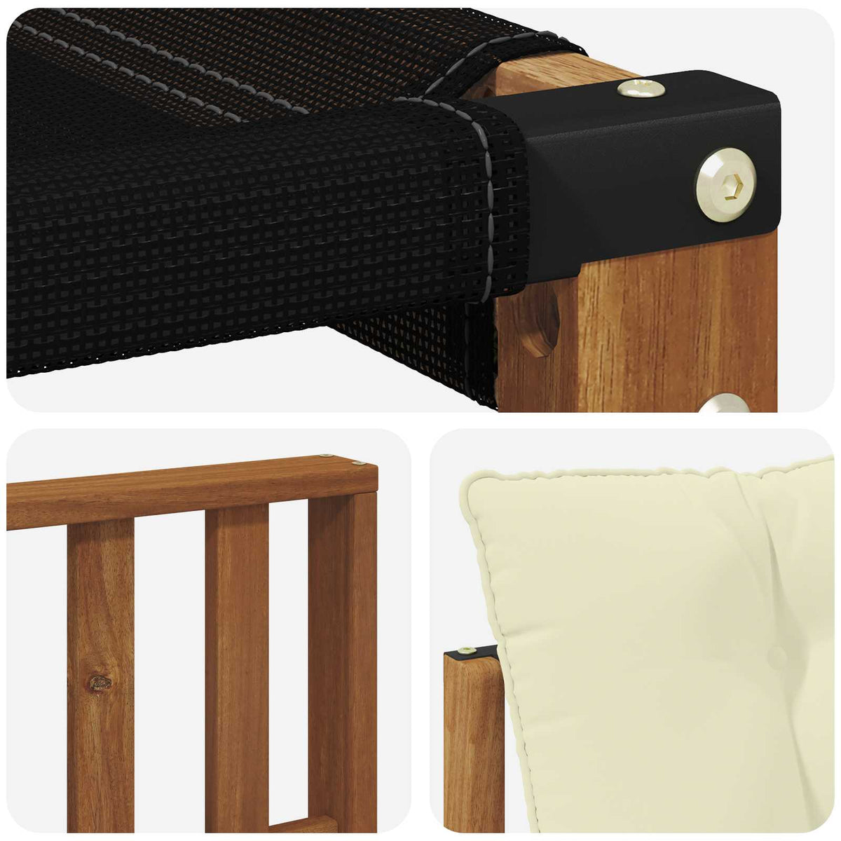 Set vanjskih sofa s jastukom 4 pcs Prirodna i krem