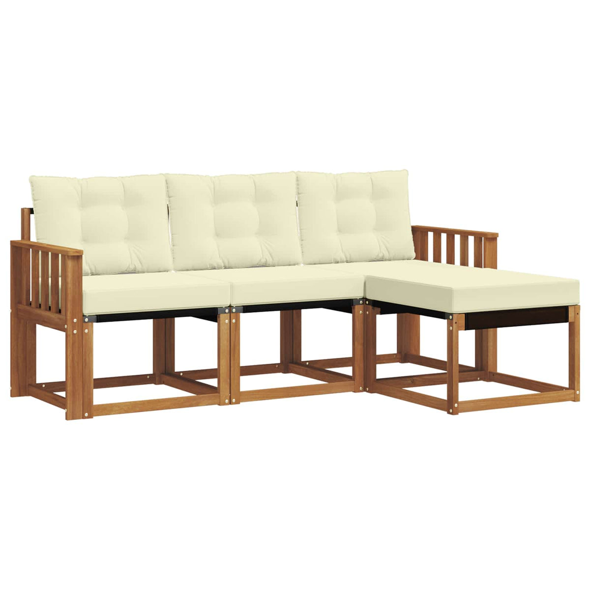 Set vanjskih sofa s jastukom 4 pcs Prirodna i krem