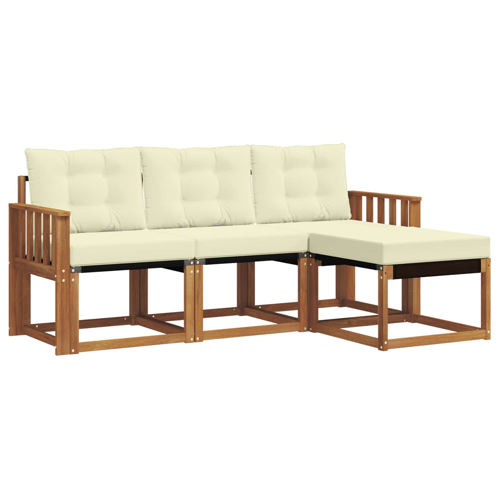 Set vanjskih sofa s jastukom 4 pcs Prirodna i krem