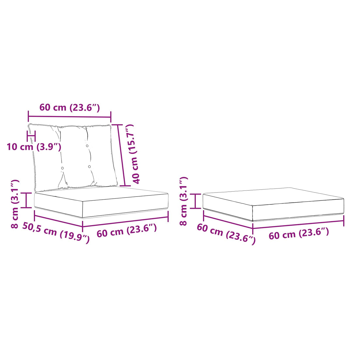 Set vanjskih sofa 4 kom. Prirodna i svijetlo siva