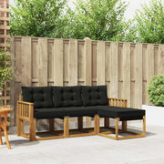 Set vanjskih sofa s jastukom 4 pcs Prirodna i crna