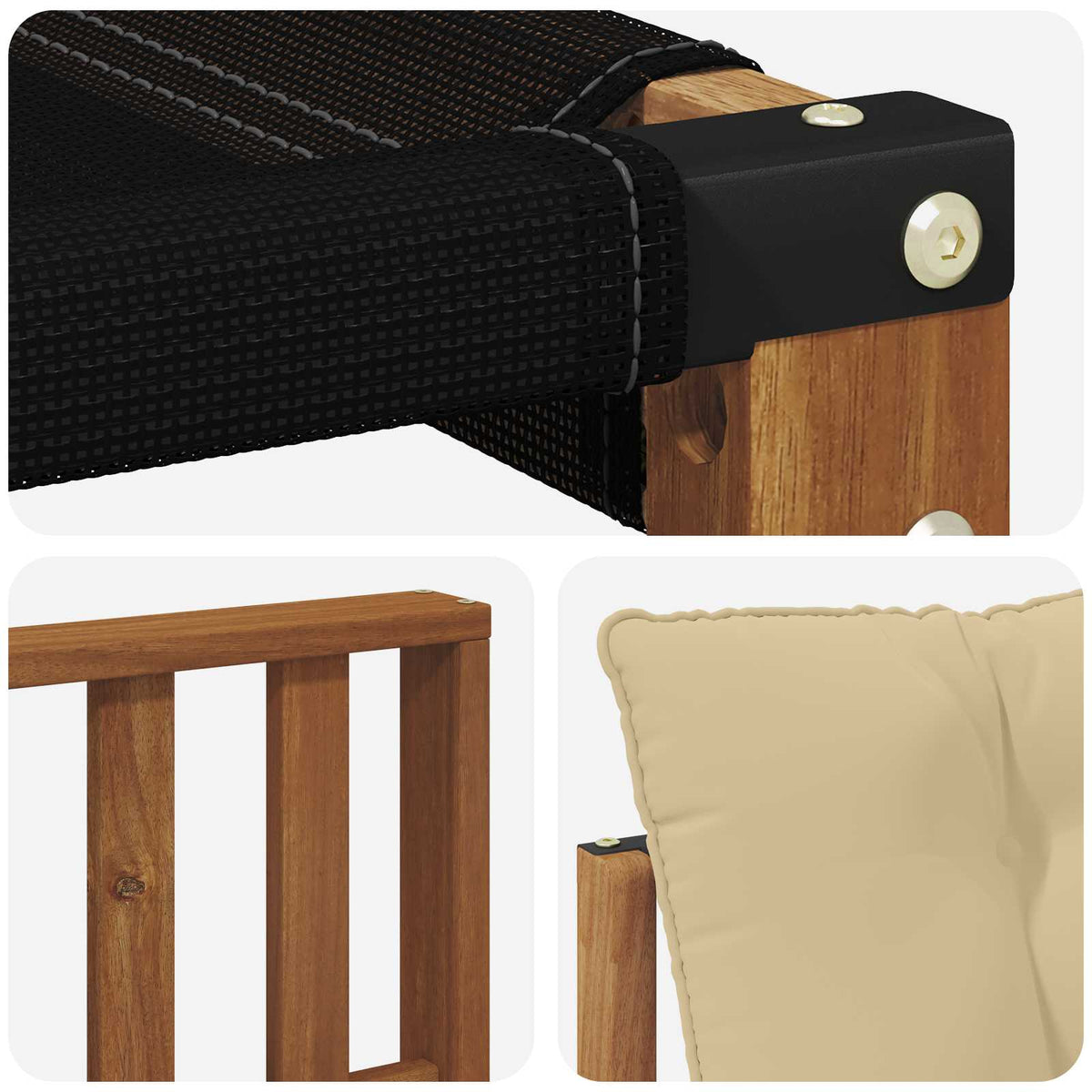 Set vanjskih sofa s jastukom 4 pcs Prirodna i bež