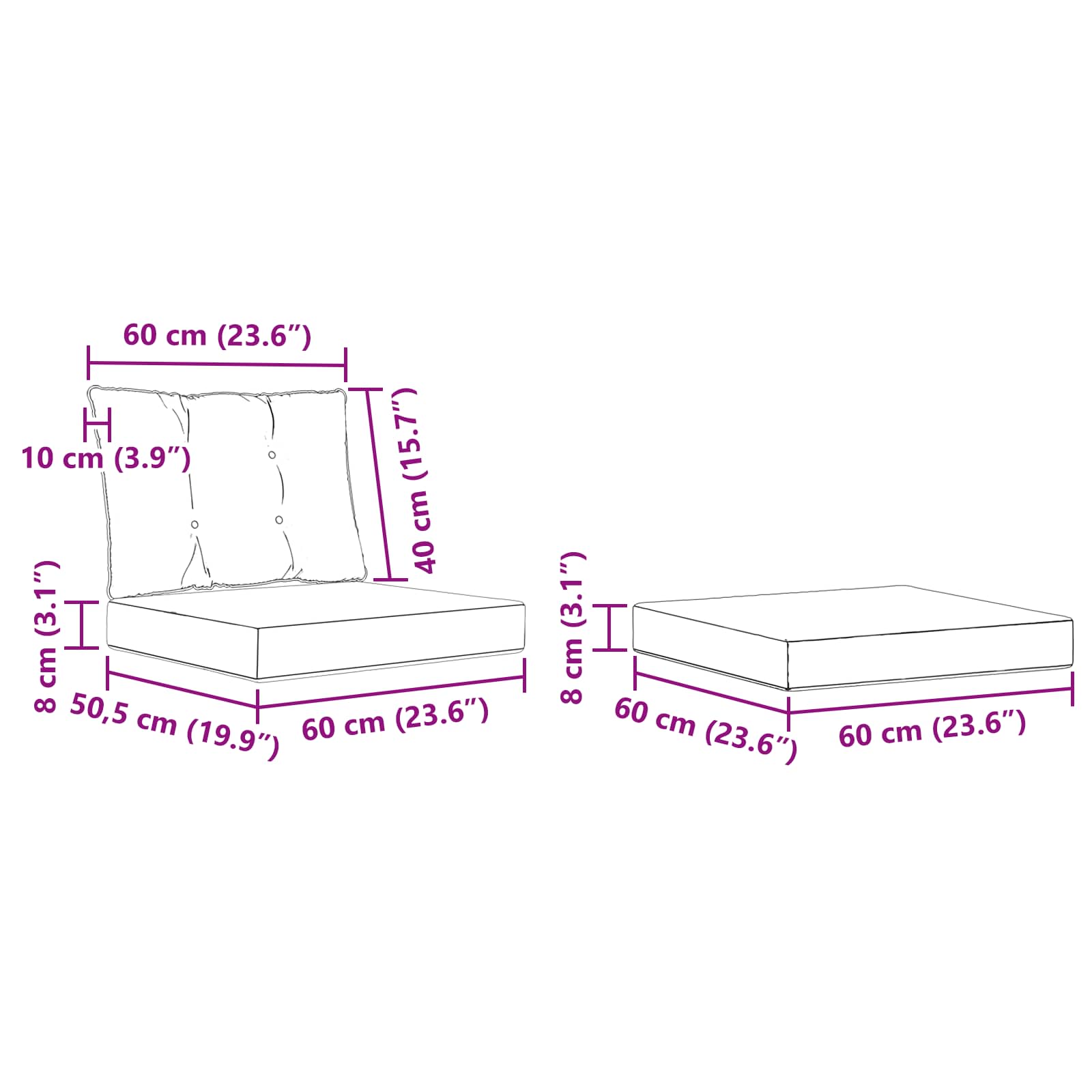 Set vanjskih sofa s jastukom 4 pcs Prirodna i bež