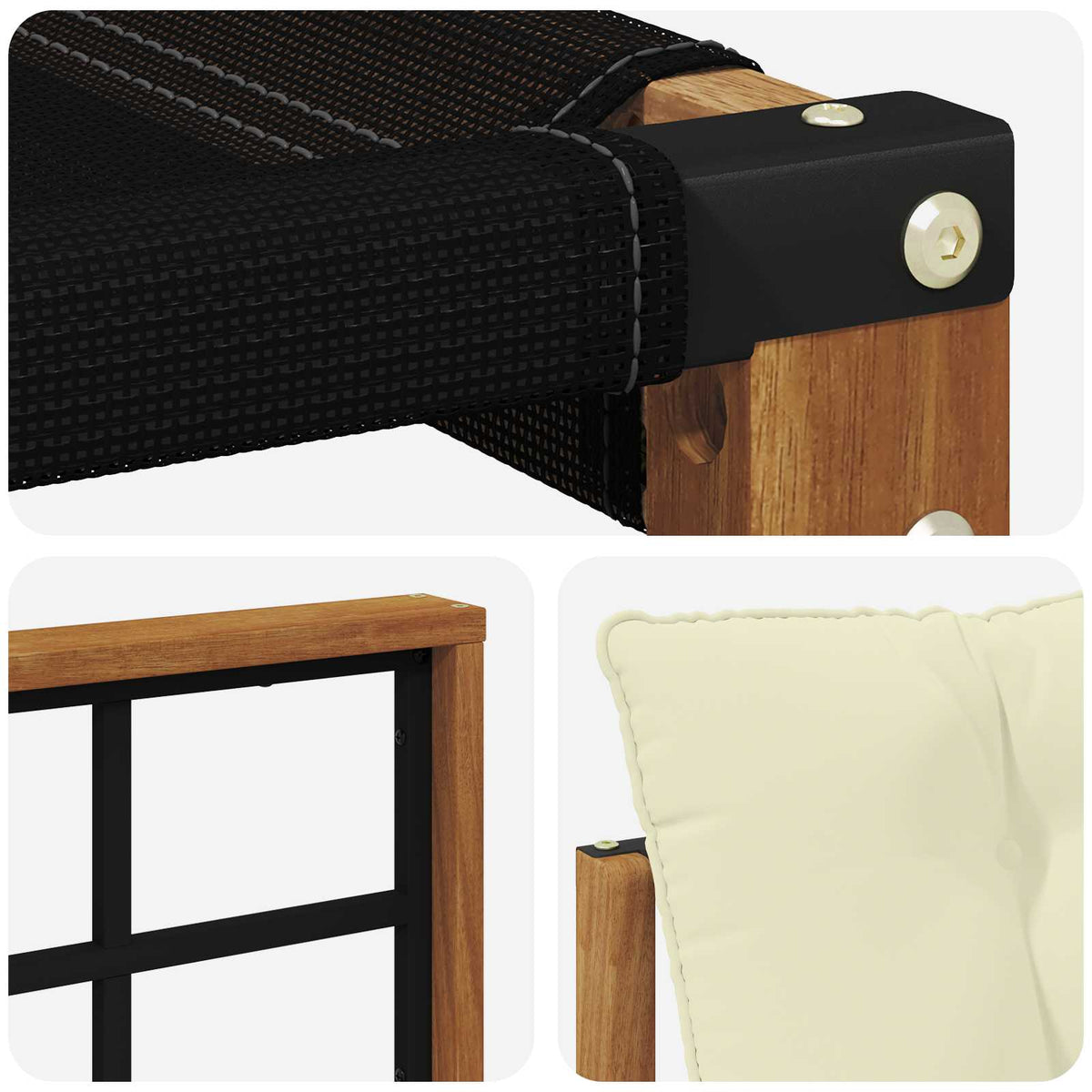 Set vanjskih sofa 4 kom. Prirodna i krem